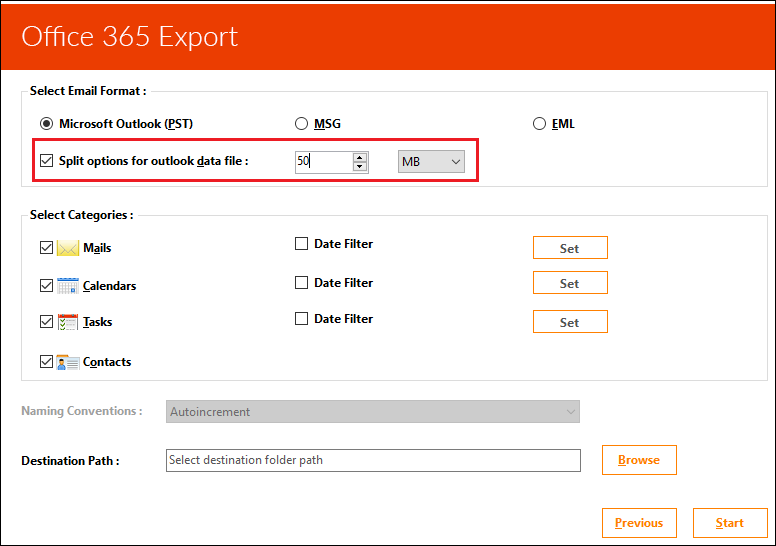 Office 365 export